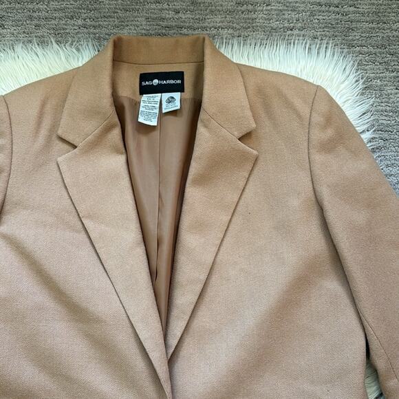 Sag Harbor Vintage Estilo 100% Wool Camel Blazer - Picture 7 of 9